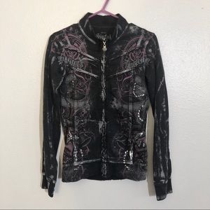 Sinful Lightweight Zip Up Motorcycle Jacket